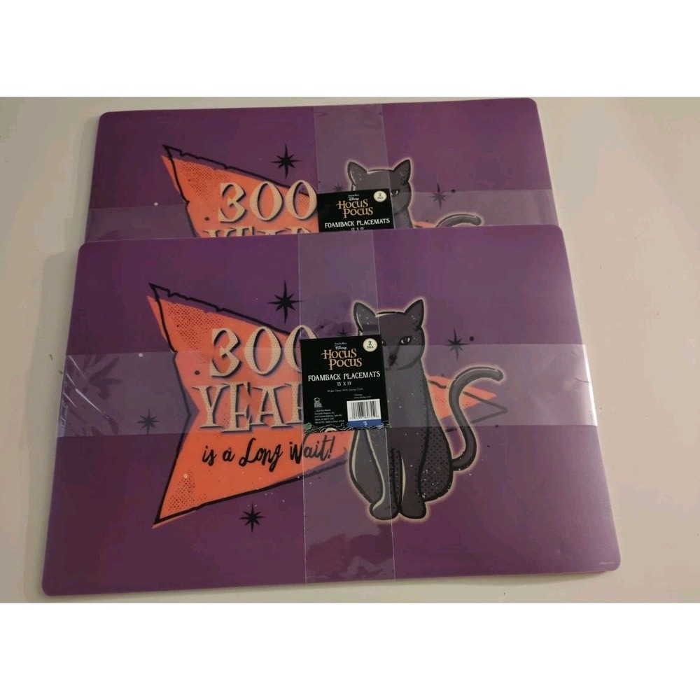 NWT‎ Hocus Pocus Disney Foamback Halloween Placemats 13"x19" 2-2 Packs